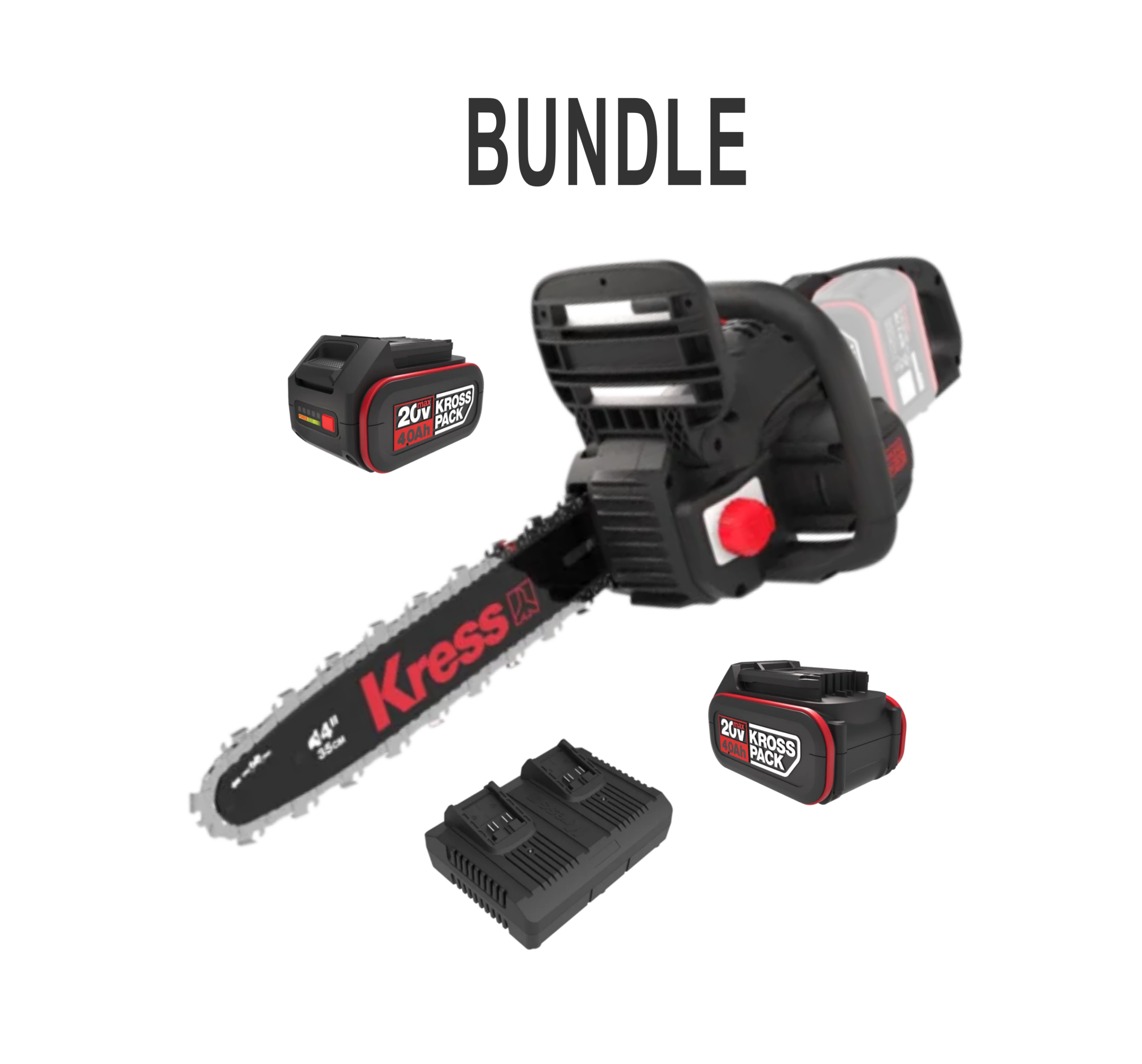 KIT Motosega a batteria brushless Kress (KG346) 40V 35 cm completo BUNDLE